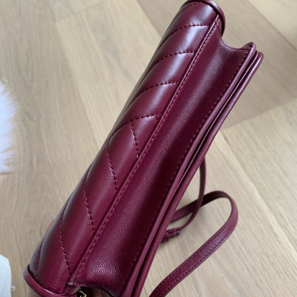 NWT TORY BURCH Alexa Combo Crossbody Chain Strap - Imperial Garnet $428 - Picture 6 of 9